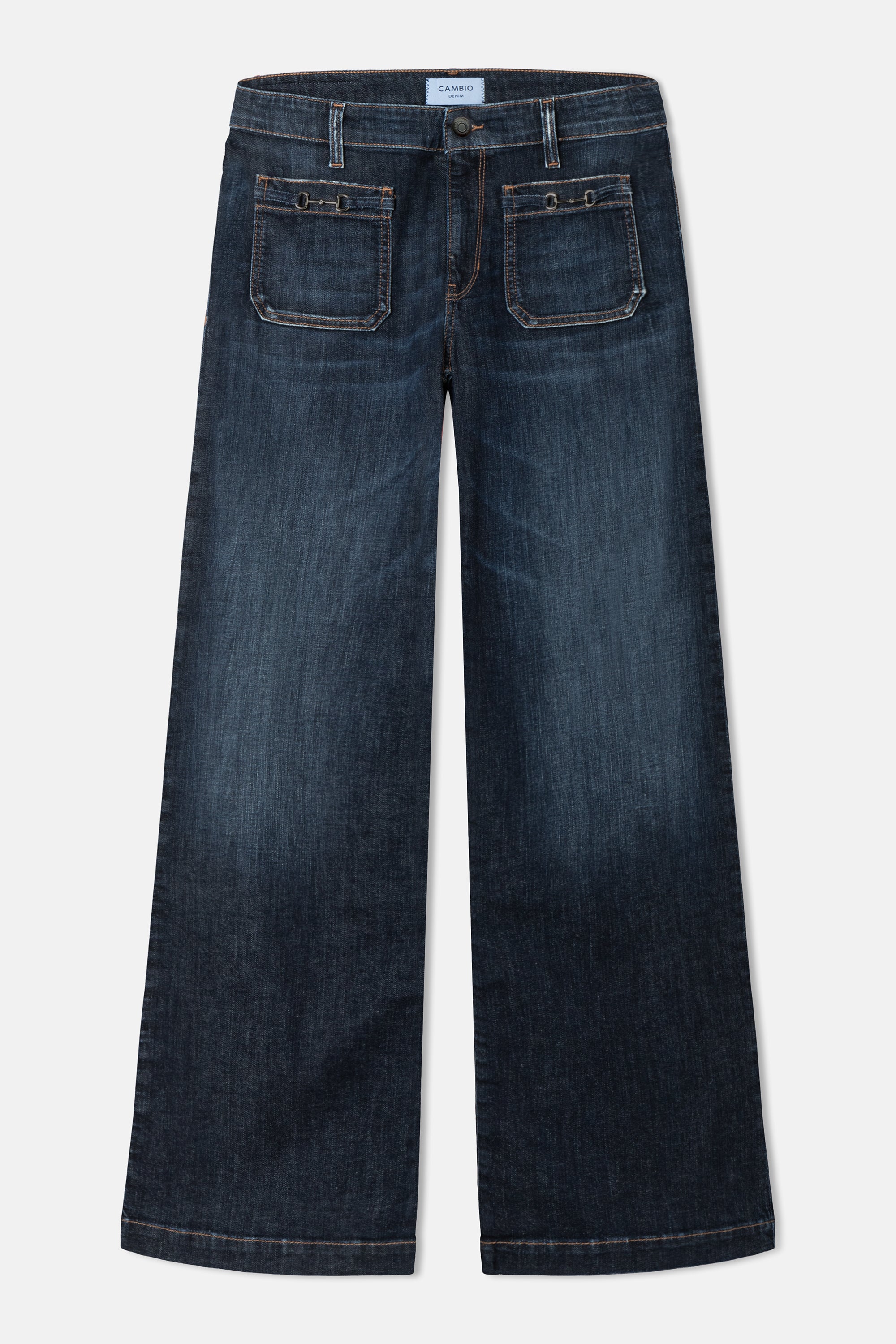 cambio-ava-patched-pocket-wide-leg-jeans-dunkelblau image 3