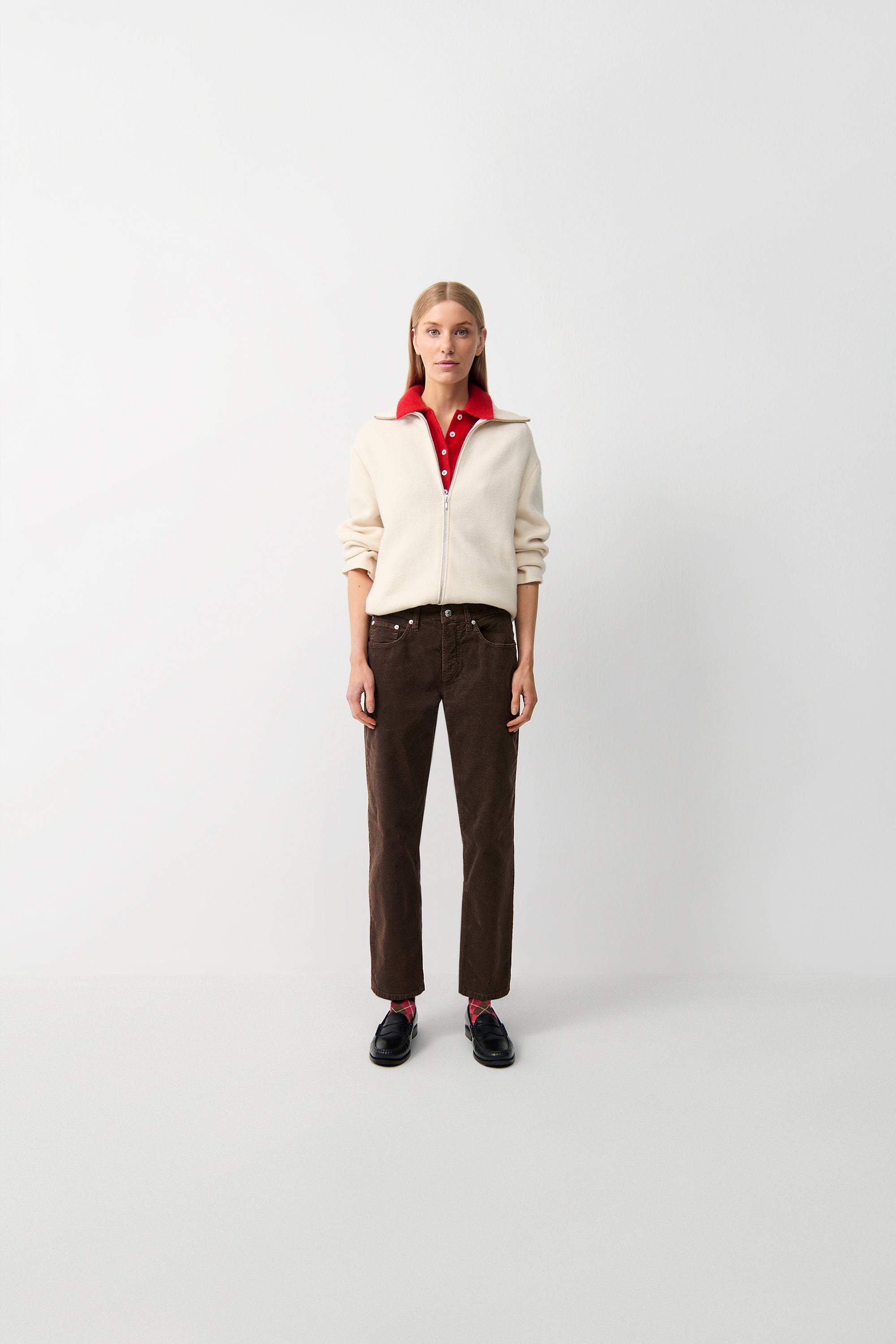 cambio-gini-straight-fit-hose-lang-in-feinem-cord-mocha-bark image 1