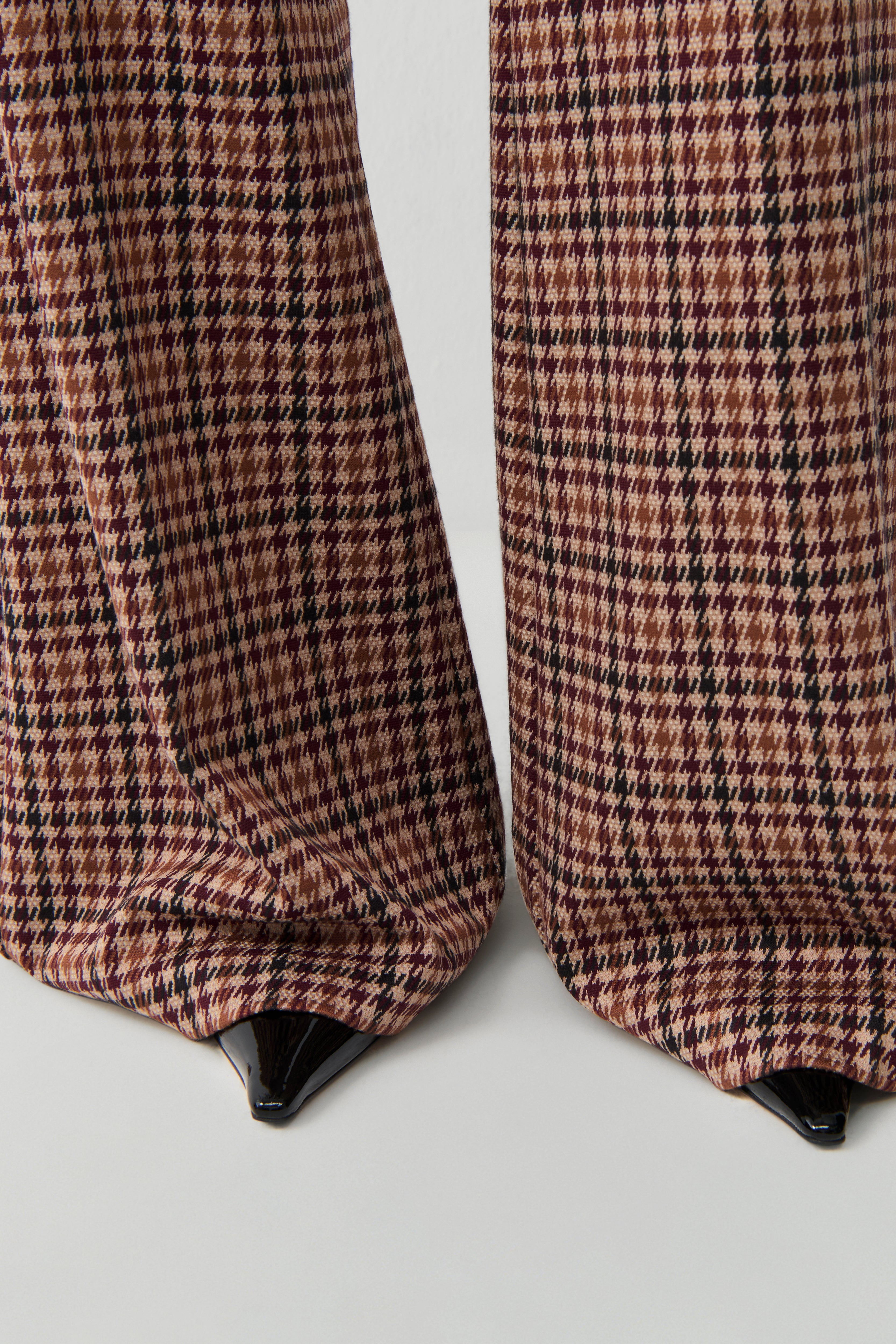 cambio-famous-flared-fit-hose-long-hahnentritt-jersey-jacquard-jersey-cinnamon image 2