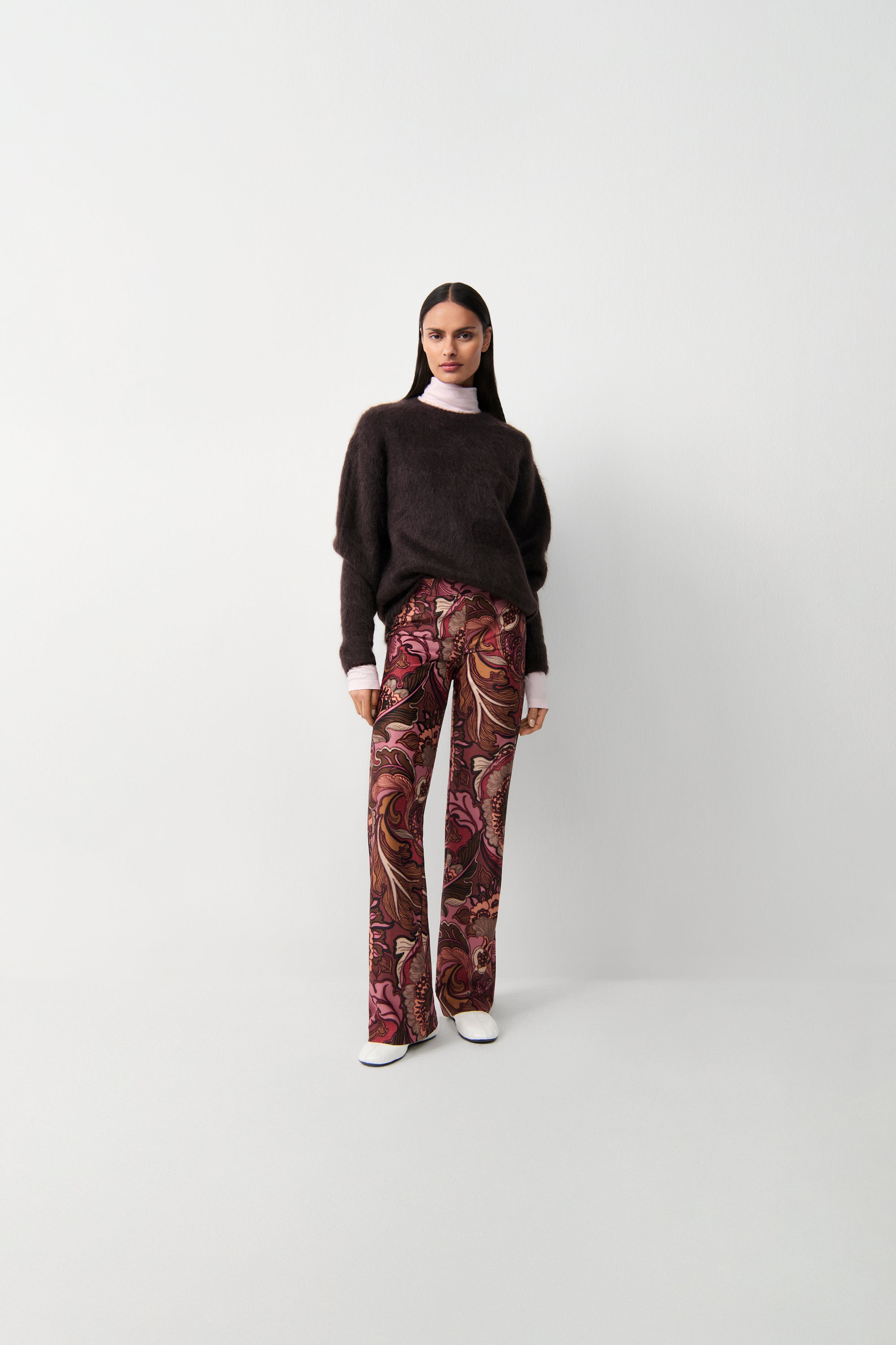 cambio-francis-flared-fit-hose-volle-l-nge-flower-amarena image 1