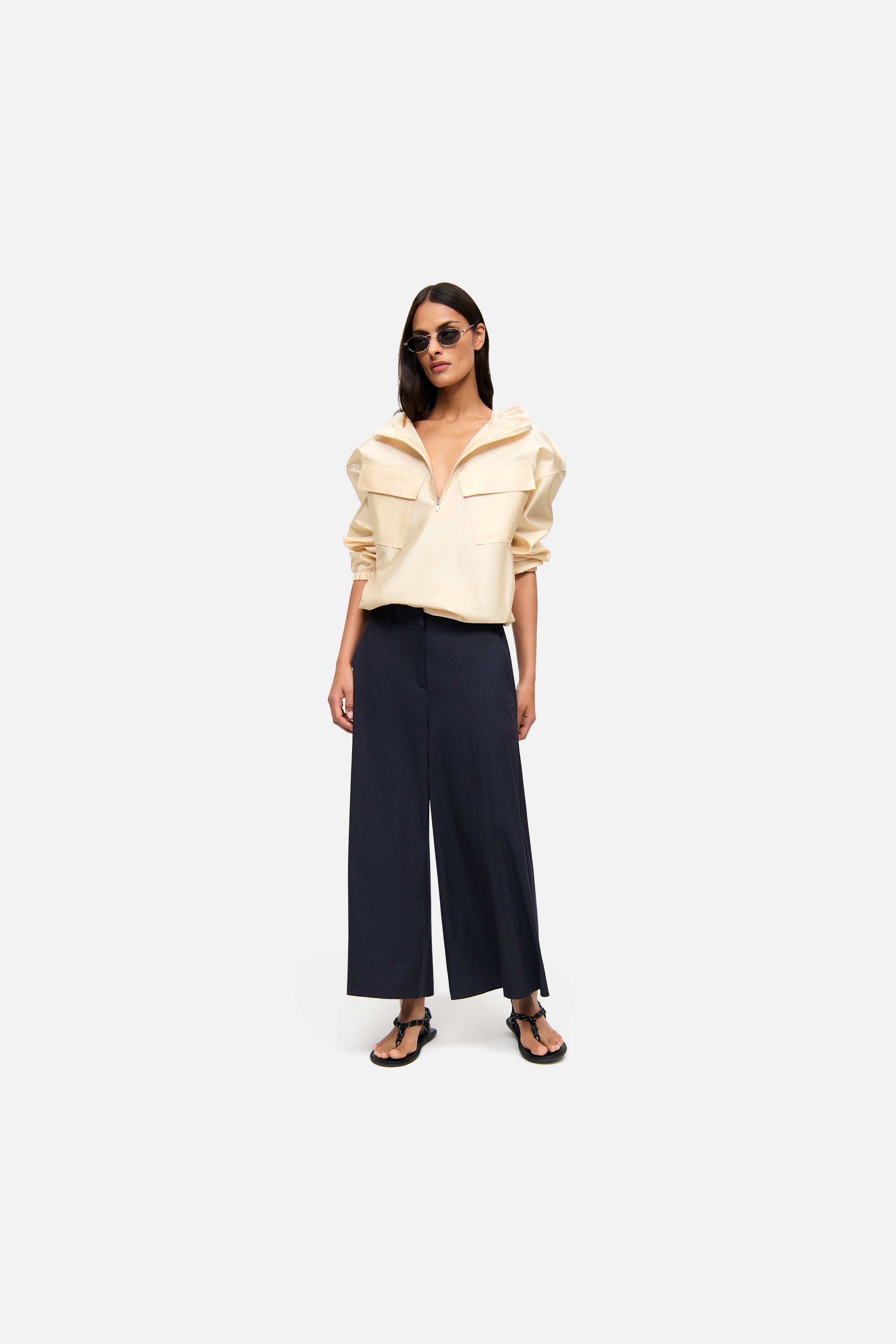 cambio-charlotte-wide-leg-hose-damen-culotte-cropped-ink-sapphire image 1