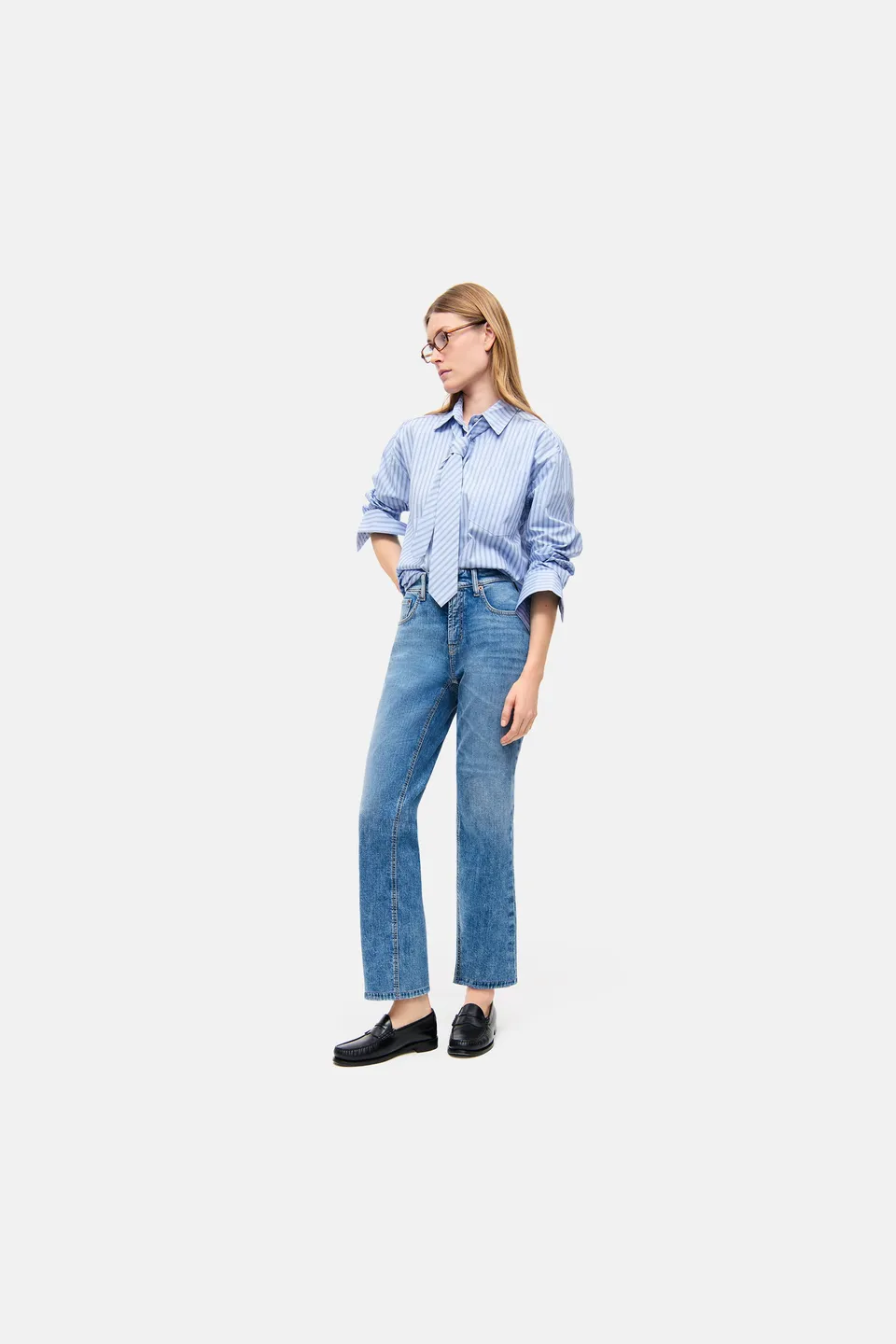 cambio-gini-straight-fit-jeans-cropped-mittelblau image 1