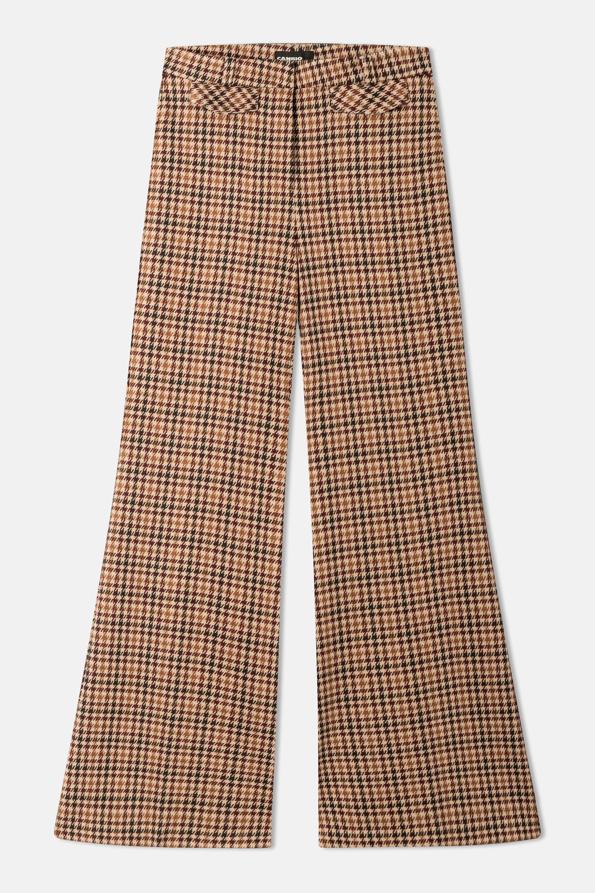 cambio-famous-flared-fit-hose-long-hahnentritt-jersey-jacquard-jersey-cinnamon image 3