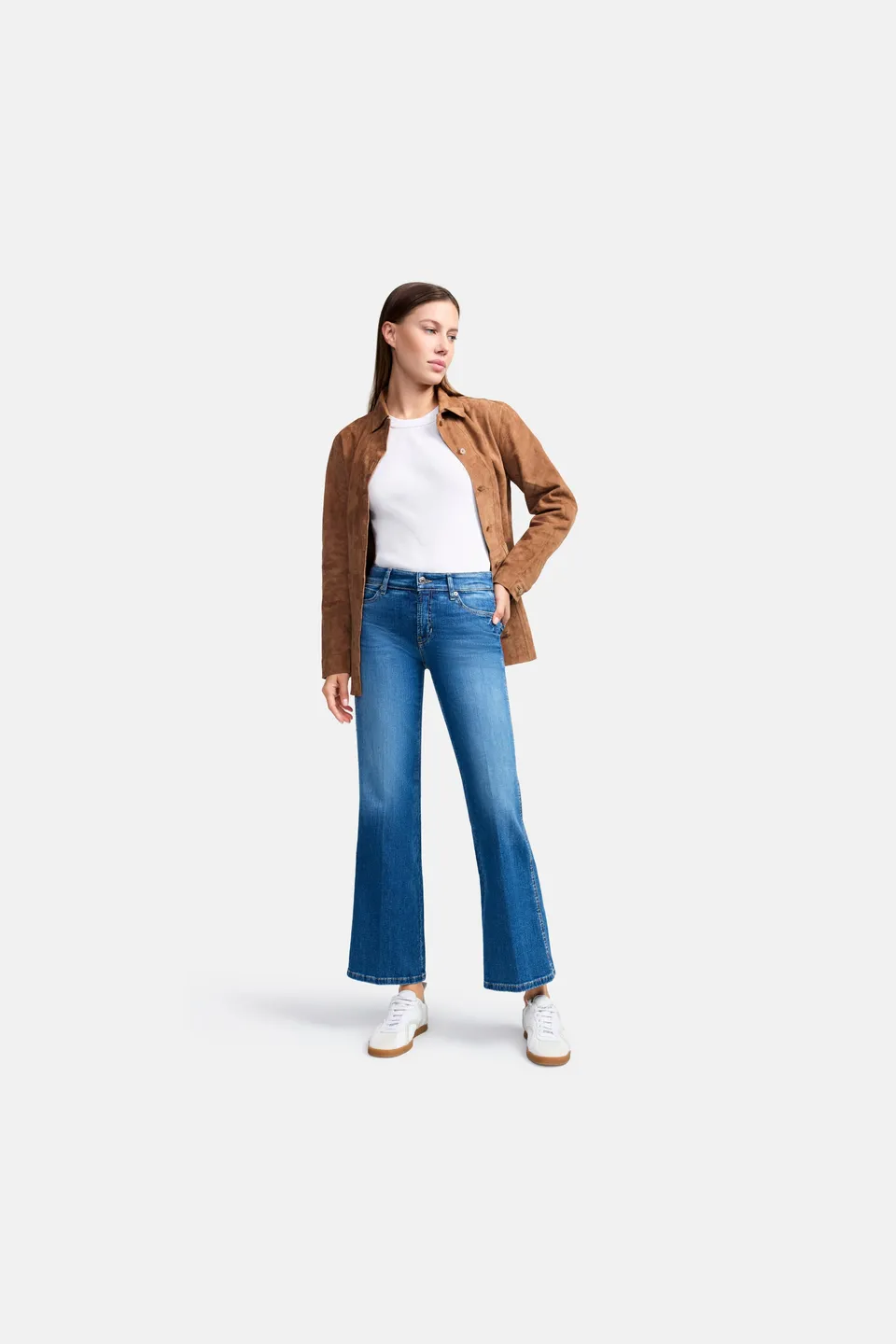 cambio-francesca-flared-jeans-in-verk-rzter-l-nge-superstretch-helles-blau image 1